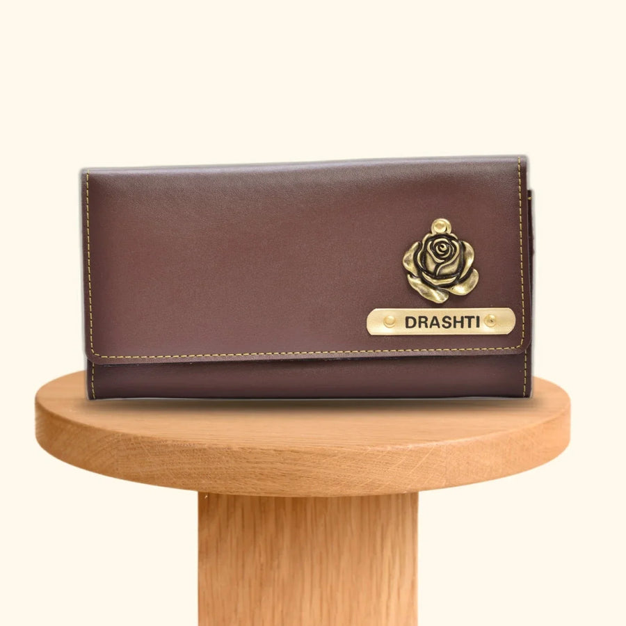 Personalized Premium Lady Wallet - Brown