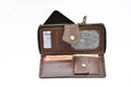 Women's Combo : Premium Lady Wallet & Mini Makeup Kit (Brown)