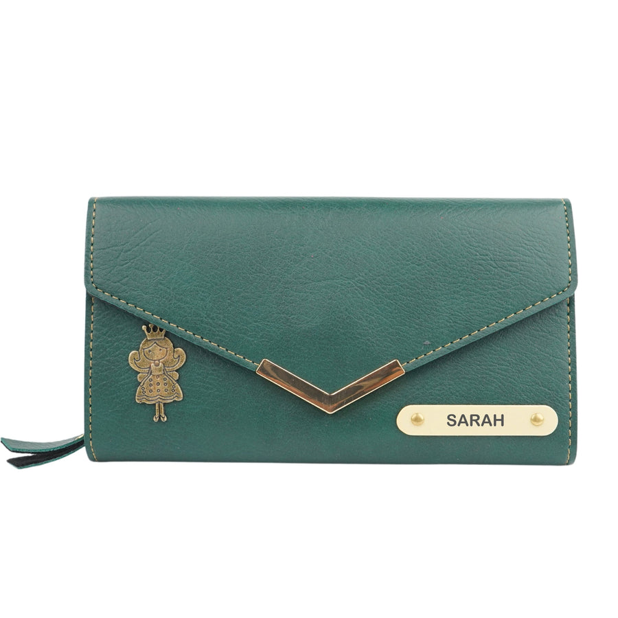 Nexon Leather Personalized Stylish Lady Wallet - Olive Green