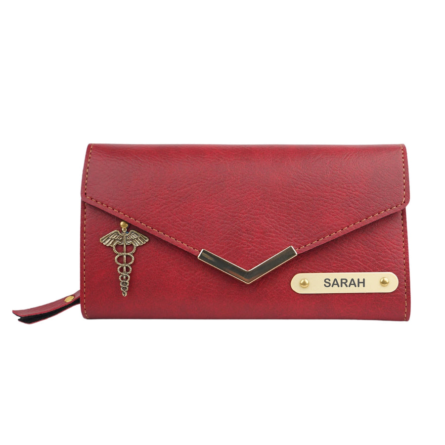 Nexon Leather Personalized Stylish Lady Wallet - Wine