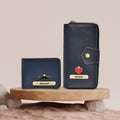 Personalized Couple's Combo : Premium Lady Wallet ( Product 1 )& Men's Wallet(Product 2) - Royal Blue
