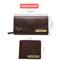 Nexon Leather Lady Wallet + Men's Wallet (Couple Gift 1) - Brown