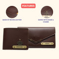Nexon Leather Lady Wallet + Men's Wallet (Couple Gift 1) - Brown