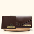 Nexon Leather Lady Wallet + Men's Wallet (Couple Gift 1) - Brown
