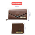 Nexon Leather Lady Wallet + Men's Wallet (Couple Gift 1) - Tan