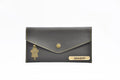 Nexon Leather Personalized Minimal Clutch With Charm - Grey
