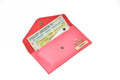 Nexon Leather Personalized Minimal Clutch With Charm - Pink