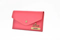 Nexon Leather Personalized Minimal Clutch With Charm - Pink