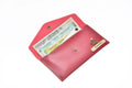 Nexon Leather Personalized Minimal Clutch With Charm - Wine
