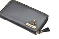 Personalized Women's Minimal Clutch with All-around ZIpper - Black