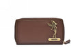 Personalized Women's Minimal Clutch with All-around ZIpper - Brown