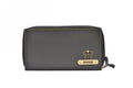 Personalized Women's Minimal Clutch with All-around ZIpper - Grey