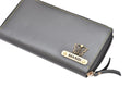 Personalized Women's Minimal Clutch with All-around ZIpper - Grey