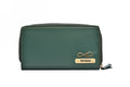 Personalized Women's Minimal Clutch with All-around ZIpper - Olive Green