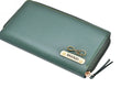 Personalized Women's Minimal Clutch with All-around ZIpper - Olive Green