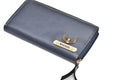 Personalized Women's Minimal Clutch with All-around ZIpper - Royal Blue