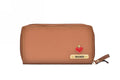 Personalized Women's Minimal Clutch with All-around ZIpper - Tan