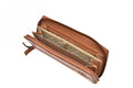 Personalized Women's Minimal Clutch with All-around ZIpper - Tan