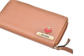 Personalized Women's Minimal Clutch with All-around ZIpper - Tan