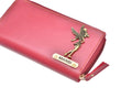 Personalized Women's Minimal Clutch with All-around ZIpper - Wine