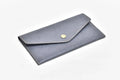 Classy Leather Customized Minimal Clutch with Charm (Grey)