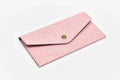 Classy Leather Customized Minimal Clutch with Charm (Pink)