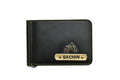 Personalized Vegan Leather Money Clip - Black