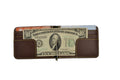 Personalized Vegan Leather Money Clip - Brown