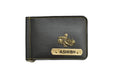 Personalized Vegan Leather Money Clip - Grey