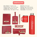 Customized men Gift with Name & Charm, Leather men's Wallett, Passport Cover, Water Bottle, Keychain, Customised Pen - Wine