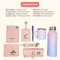 Customized men Gift with Name & Charm, Leather men's Wallett, Passport Cover, Water Bottle, Keychain, Customised Pen - Pink