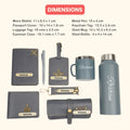 Customized men Gift with Name & Charm, Leather men's Wallett, Passport Cover, Water Bottle, Keychain, Customised Pen - Grey