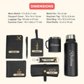 Customized men Gift with Name & Charm, Leather men's Wallett, Passport Cover, Water Bottle, Keychain, Customised Pen - Black