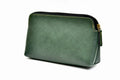 Classy Leather Customized Mutlipurpose Large Travel/Vanity/Make - up Pouch (Olive Green)