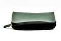 Classy Leather Customized Mutlipurpose Large Travel/Vanity/Make - up Pouch (Olive Green)