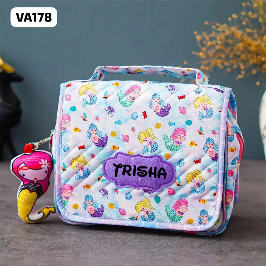 Your Gift Studio Mermaid Themed Customised Multipurpose Travel Kit For Kids (Purple)