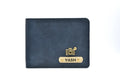 Personalised Genuine Leather Wallet + Pen & keychain Combo - Blue