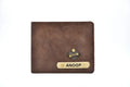 Personalised Genuine Leather Wallet + Pen & keychain Combo - Brown