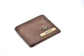 Personalised Genuine Leather Wallet + Pen & keychain Combo - Brown