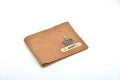 Personalised Genuine Leather Wallet + Pen & keychain Combo - Tan