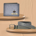 Customized Men's Wallet and Belt - Grey