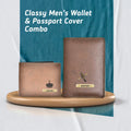 Classy Customized with Name and Charm Men's 2 Pcs Travel Combo - Brown