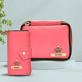 Women's Combo - Mini Makeup Kit & zip around lady Wallet (Pink)