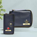 Women's Combo - Mini Makeup Kit & zip around lady Wallet (Royal Blue)