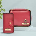 Women's Combo - Mini Makeup Kit & zip around lady Wallet (Wine)