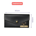 Nexon Leather Personalized Minimal Clutch With Charm - Black
