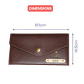 Nexon Leather Personalized Minimal Clutch With Charm - Brown