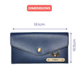 Nexon Leather Personalized Minimal Clutch With Charm - Royal Blue