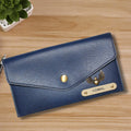 Nexon Leather Personalized Minimal Clutch With Charm - Royal Blue