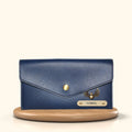 Nexon Leather Personalized Minimal Clutch With Charm - Royal Blue